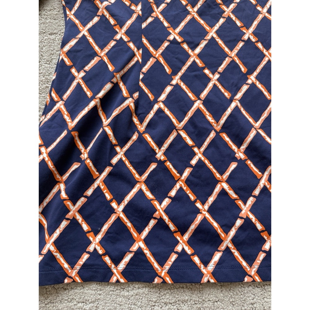 J.McLaughlin Womens Blue Orange Bamboo Lattice Catalina Cloth Top Tunic XL - Picture 7 of 8